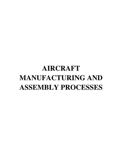 Aircraft Manufacturing Science and Technology
