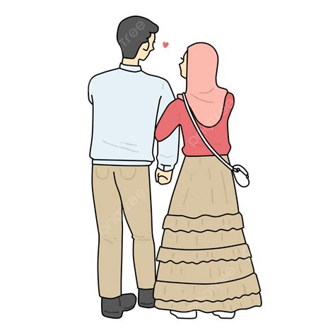 Husband Locking Hands With Wife, Couple, Married Couple, Muslim PNG ...