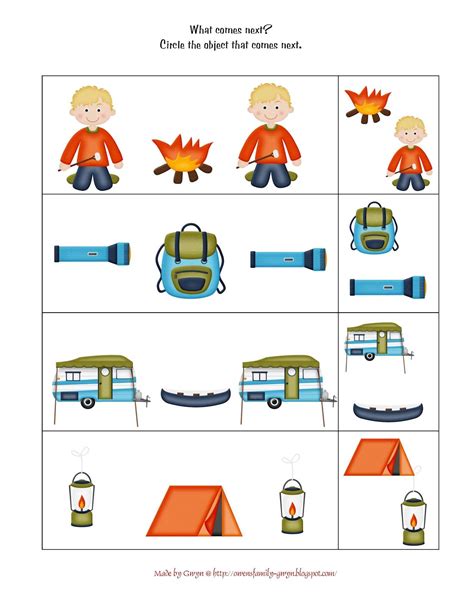 Preschool Printables: Let's Go Camping Printable | Preschool printables ...
