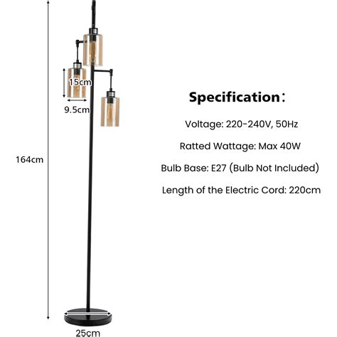 Freestanding 3 Head Floor Lamp