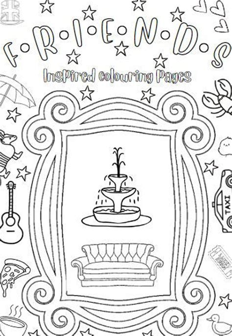 Friends TV Show Coloring Pages, Printable Coloring Sheets, Instant ...