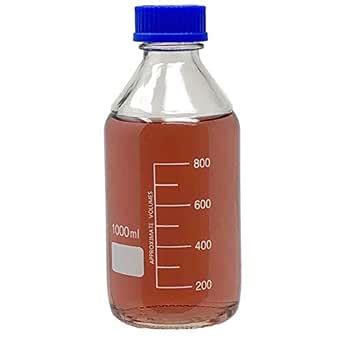 1000ml Glass Round Media Storage Bottles with GL45 Screw Cap ...