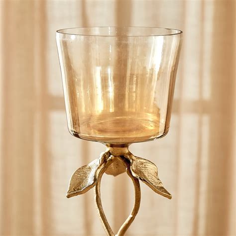 Buy Heritage Renew Folio Glass and Aluminium Leaf Candle Holder from ...