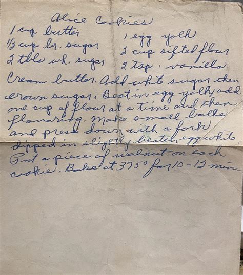 Alice Cookies : r/Old_Recipes