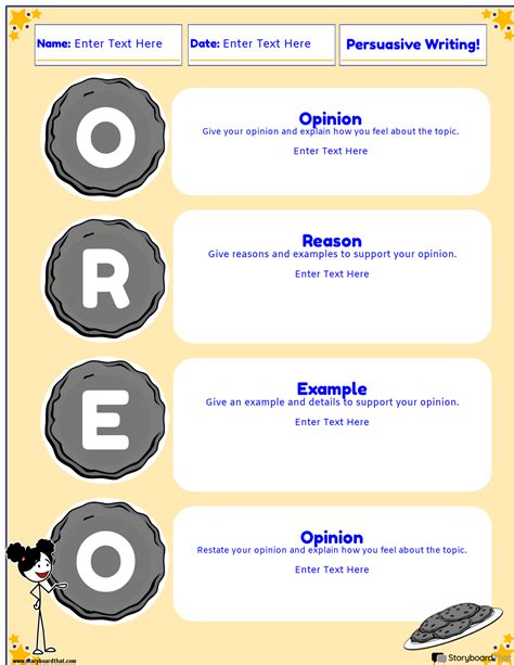 Oreo Themed Persuasive Writing Worksheet Template - Worksheets Library