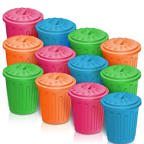 ArtCreativity 4.5 Inch Mini Trash Can Set - 12 Pack - Miniature Garbage ...