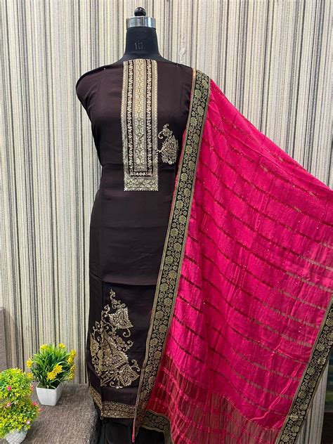 Pure fabric ladies suit Unstitched – Shopping World