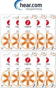 Signia Hearing Aid Battery 13- Pack of 60 Batteries 10966599-Hear.com ...