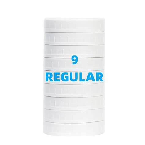 Jumterlee 9 Pack White Regular Mouth Mason Jar Lids with Silicone Rings ...