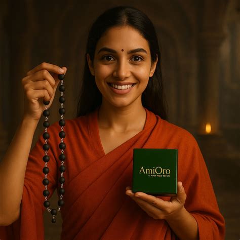 Silver Plated Karungali Malai - Natural Ebony Wood (Govt. Certified)