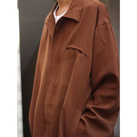 【CUBA】1990s GOCHU oversized fly front design shirt coverall poly modern ...