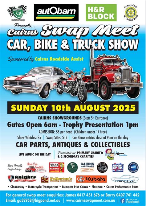 Cairns Swap Meet, Car, Bike & Truck Show 2025, Cairns Showgrounds ...