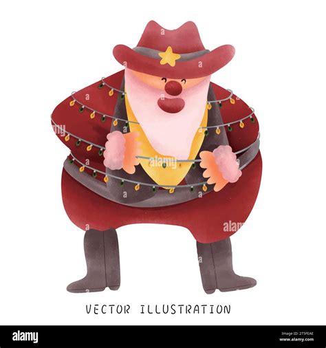 Cowboy Santa Claus in a Western Outfit Stock Vector Image & Art - Alamy