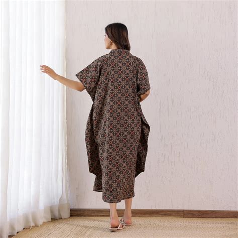 Black Ajrakh Printed Cotton Shirt Kaftan – Vivika Fashion