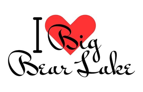 I love big bear lake city of united states hand drawn letters with red ...