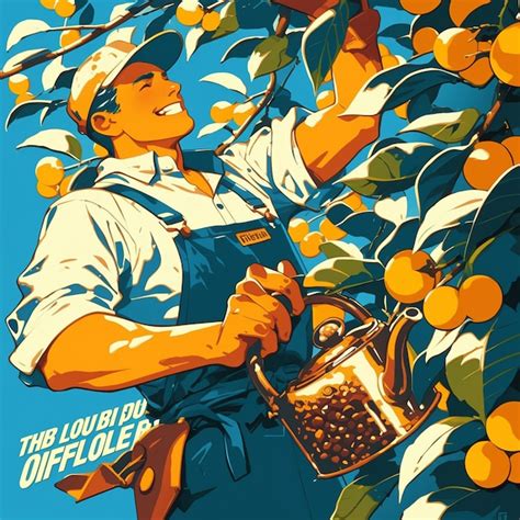 Colombian man in coffee farmers gear picking beans | Premium AI ...