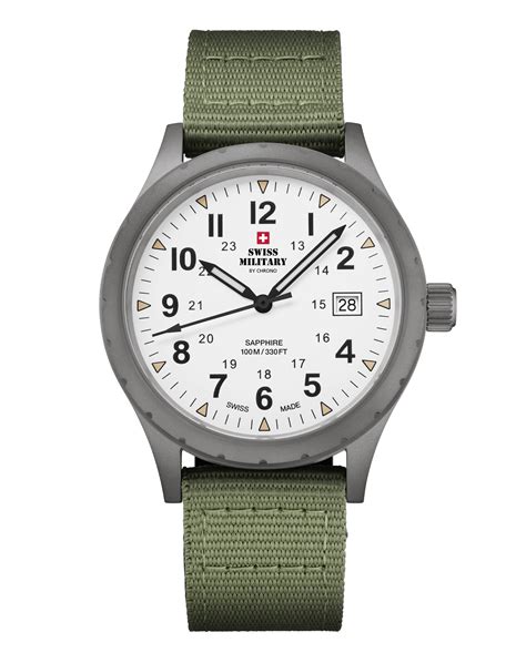 Swiss Military SM34108.04 - Classic Army Style Watch White Canvas