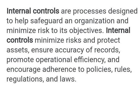 what are the importance of internal control to a business? - Brainly.in
