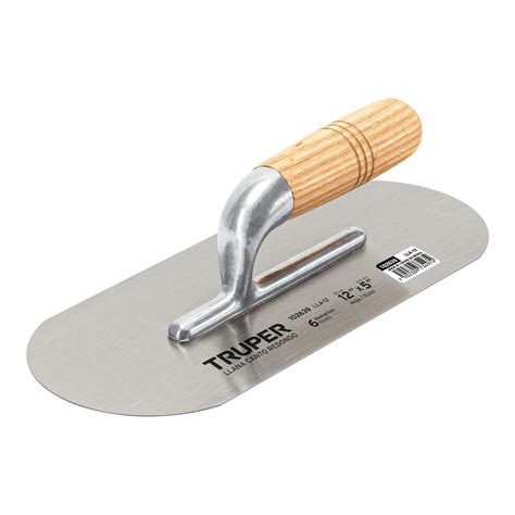 Llana canto redondo 12 x 5 con mango de madera, Truper, Llanas, 102639