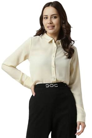 Buy Allen Solly Women's Regular Fit Shirt (AHSFWRGPW95811_Beige at ...