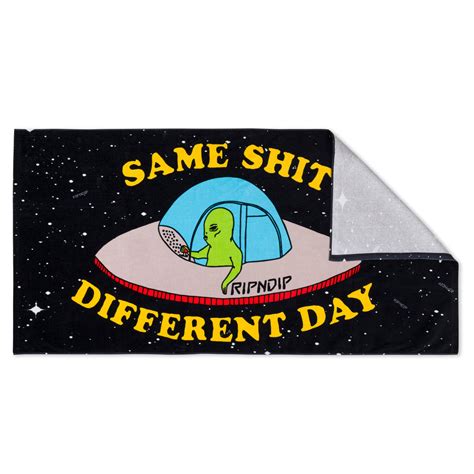 Same Shit Different Day Beach Towel (Black) – RIPNDIP