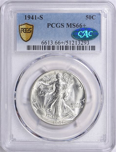 1941-S Walking Liberty Half Dollar PCGS MS-66+ (CAC Green) (Item ...