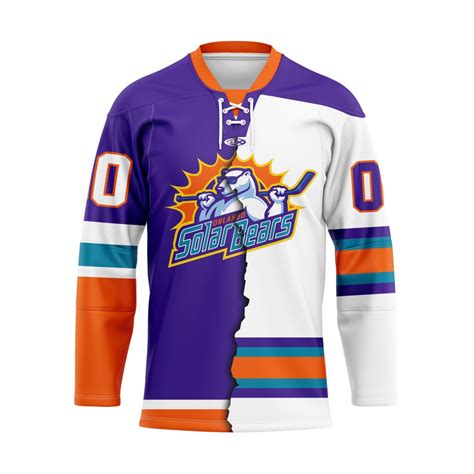 ECHL Orlando Solar Bears Personalized Mix Design Lace Hockey Jersey ...