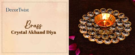 Buy DecorTwist®Brass Diya for Puja 1.7 Inch | Crystal Akhand Diya Oil ...