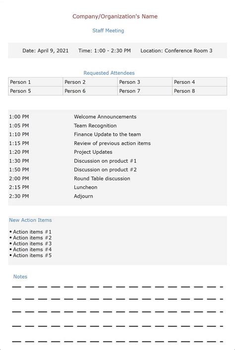 Free Editable Agenda Examples | EdrawMax Online