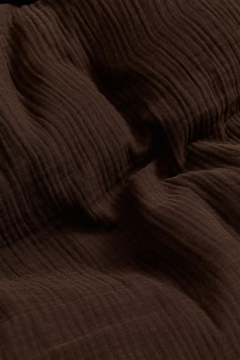 Muslin double duvet cover set - Dark brown - Home All | H&M IN