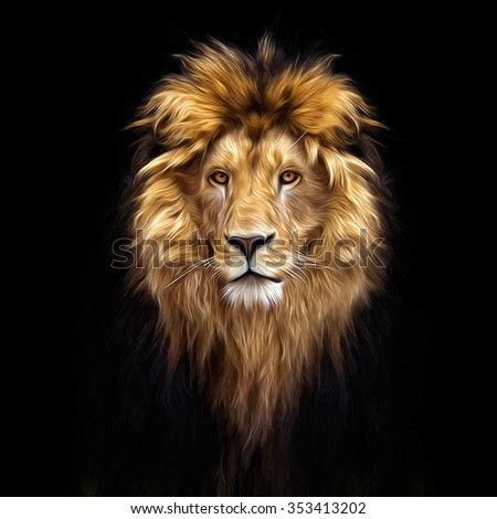 Lion Black White Head Shot Adult Stock Photo 371915845 - Shutterstock