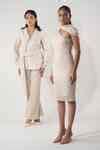Buy Pink Hemp Embroidery Collared Pointed Shirt Tunic For Women by ...