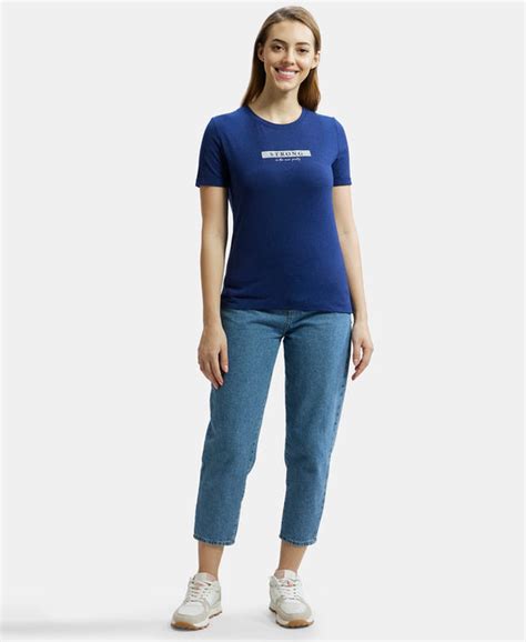 Buy Super Combed Cotton Rich Elastane Relaxed Fit Graphic Printed Round ...