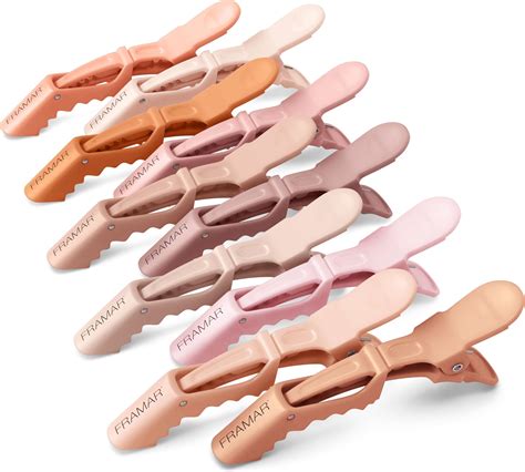 Amazon.com : FRAMAR Neutral Alligator Clips For Hair Styling 10 Pack ...