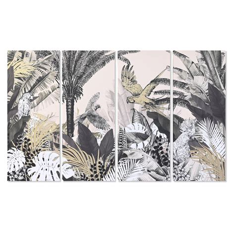 Jeu de 4 tableaux DKD Home Decor Tropical (160 x 3,8 x 100 cm) | Leroy ...