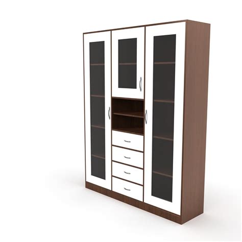 Alice Dining Room Crockery Unit - Brazilian walnut and Frosty white ...