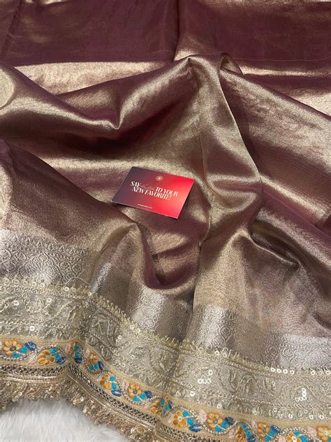 Bronze Banarasi Tissue Lace Silk Saree - Tissue Luxe – AnikaByAabi