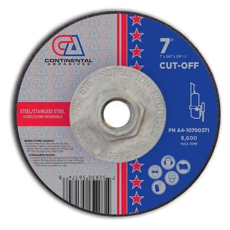 Continental Abrasives 7" x .045" x 5/8-11" Signature T27 Depressed ...