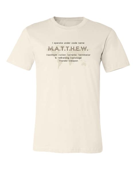 Spy T-Shirt for MATTHEW | Meaning of Name | Version 3 | Cool Espionage ...