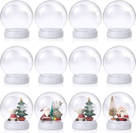 Amazon.com: Mifoci 48 Pcs 3.9 Inch Christmas Plastic Snow Globe Bulk ...