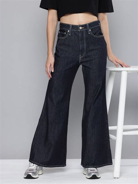 Women's Blue Ribcage Bell Bottom Wide Leg Fit High Rise Jeans – Levis ...