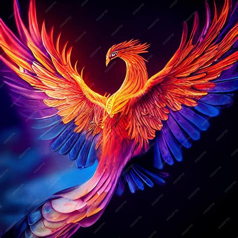 Premium Photo | Phoenix bird on fire mythological fenix bird with ...