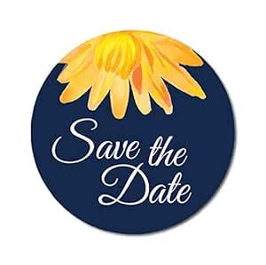 Darling Souvenir 45 Pcs Round Envelope Seal Blue Aster Flower Save The ...