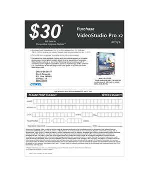 Fillable Online Frys VS X2 Pro $30 Comp Upg Nov 25 Dec 3 - Frys.com Fax ...