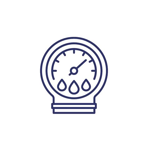 Hygrometer-Liniensymbol zur Messung der Luftfeuchtigkeit | Premium Vektor