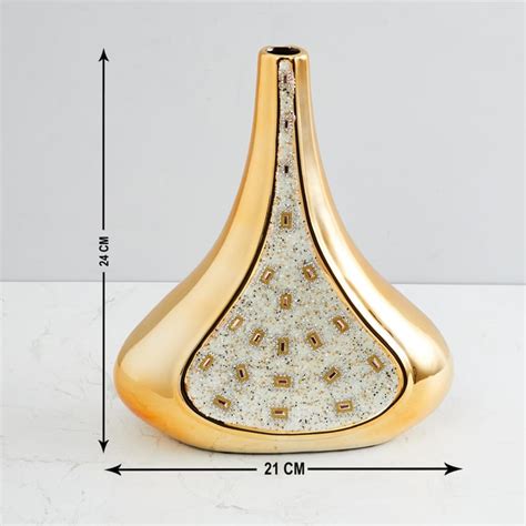 Buy Galaxy Oval-Shaped Beaded Vase - 25x9.5x24 cms. from Home Centre at ...