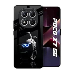 Hocopoco Printed Tempered Glass Back Case Cover Compatible with Poco X7 ...