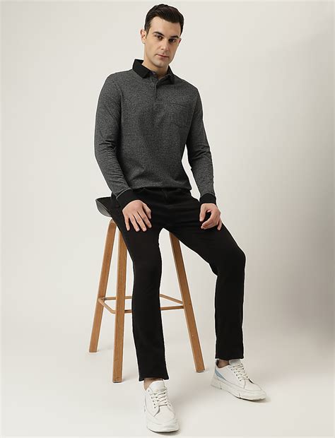Buy Polo Neck Textured T-Shirt at Marks & Spencer