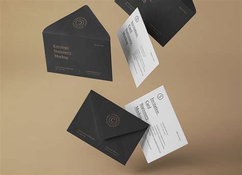 Free Falling Postcard / Wedding Invitation Card Mockup PSD - Good Mockups
