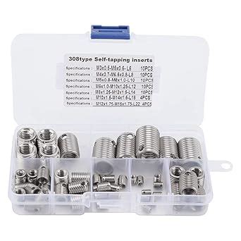 58-Piece Thread Insert Set, Stainless Steel Inner Thread self-Tapping ...